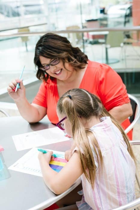 Elementary girl works with Utah science tutor